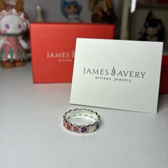 James Avery Silver Ring with Multicolor Heart Motif - Picture 2 of 3